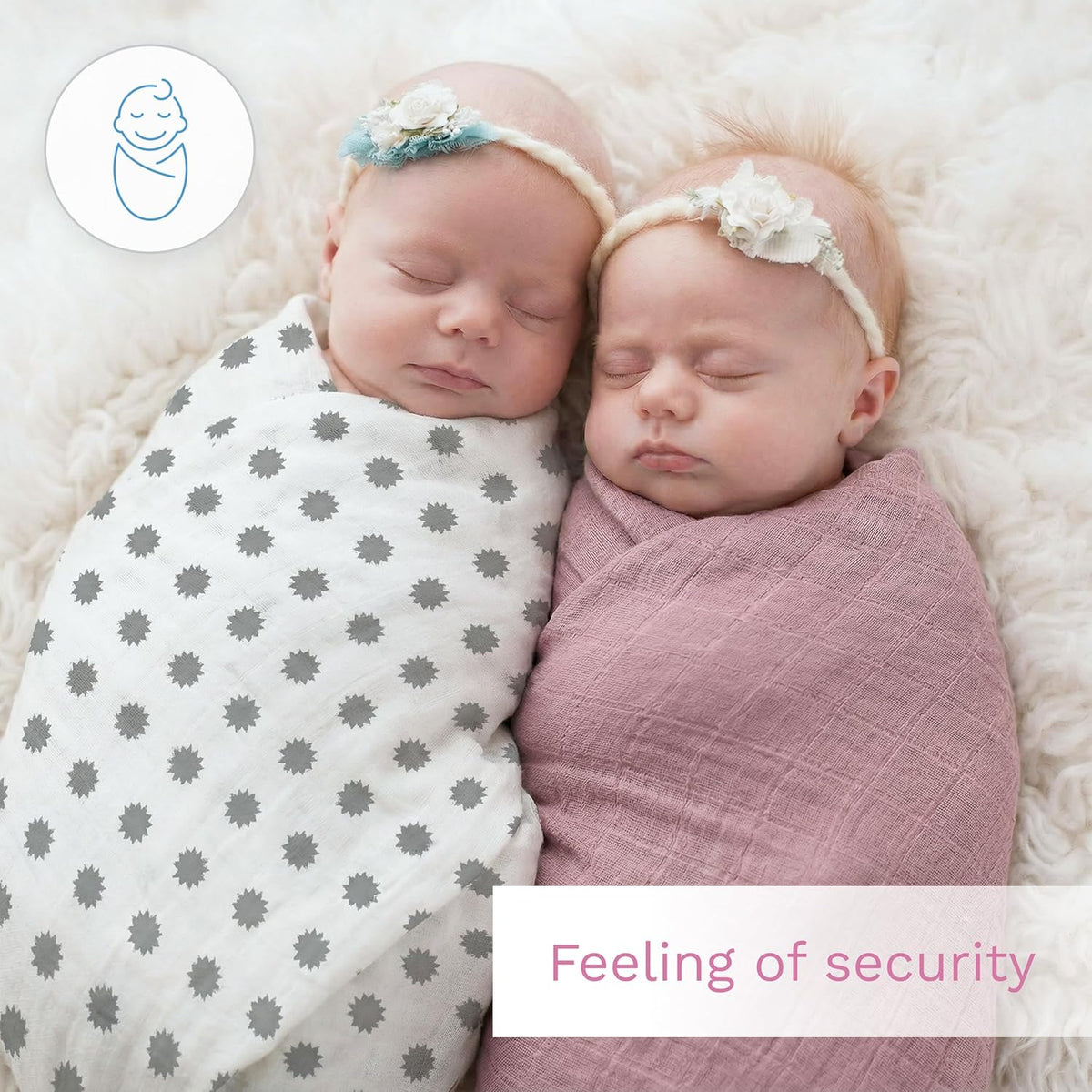 Muslin Swaddle Cloths for Newborns 110 × 110 cm