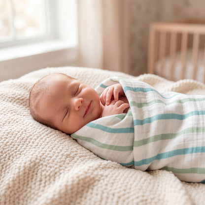 Muslin Swaddle Cloths for Newborns – Pack of 3, 110 × 110 cm