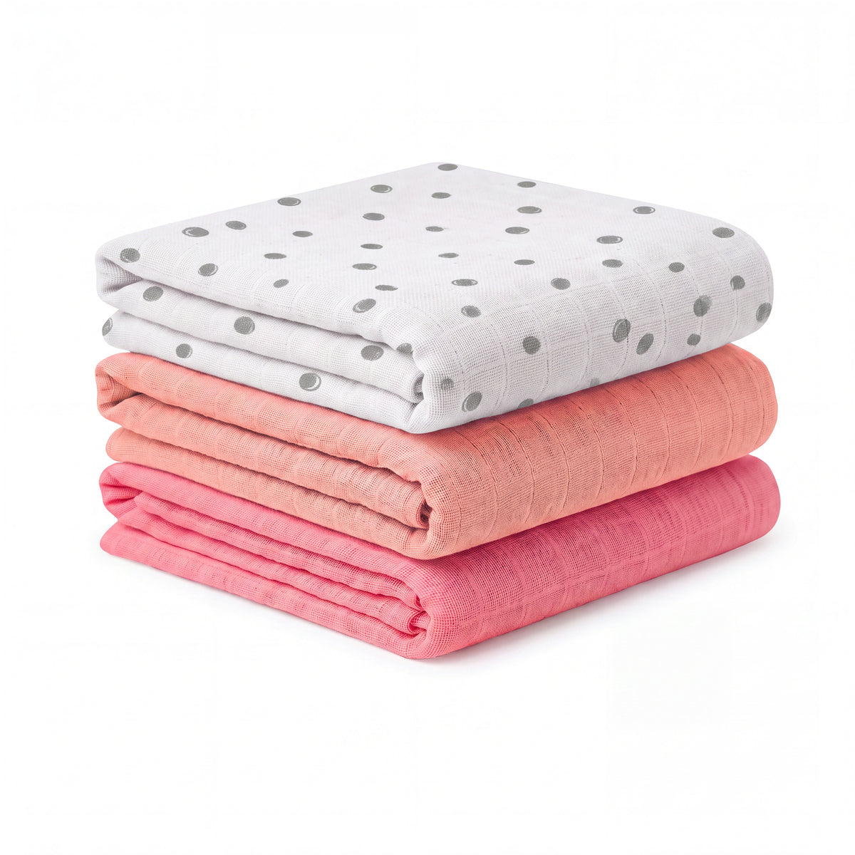 Muslin Swaddle Cloths for Newborns – Pack of 3, 110 × 110 cm