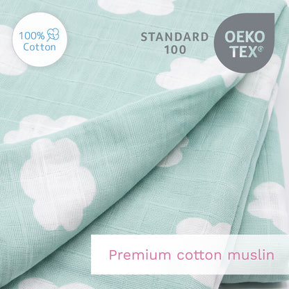 Muslin Swaddle Cloths for Newborns – Pack of 3, 110 × 110 cm