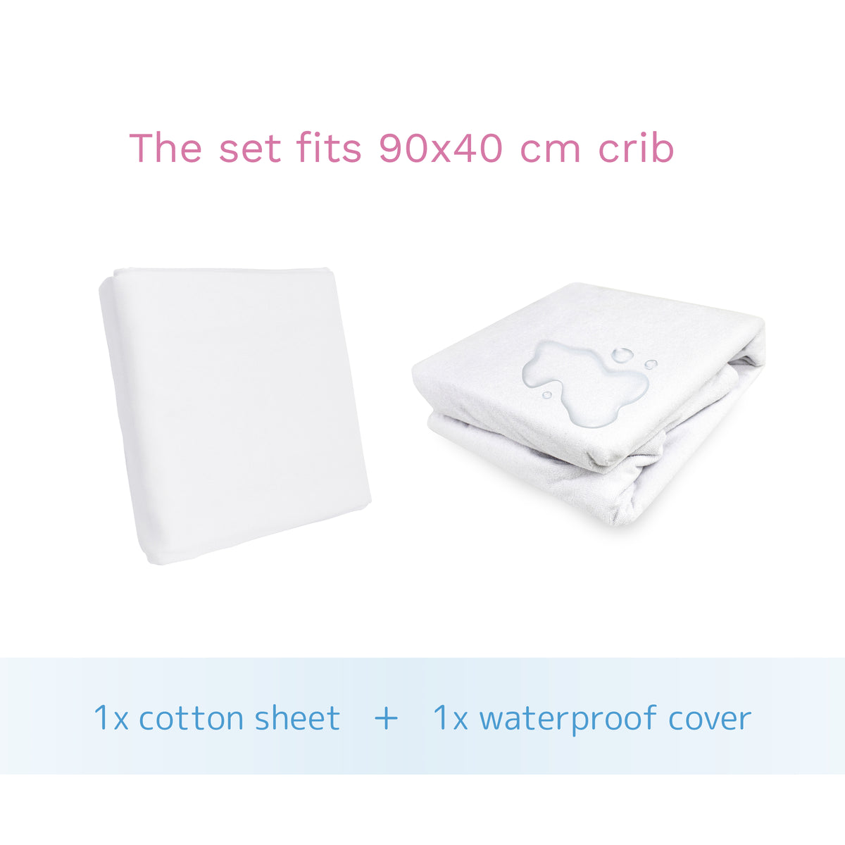 100% Cotton Jersey Fitted Sheet & Waterproof Mattress Protector Set