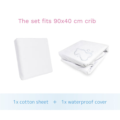 100% Cotton Jersey Fitted Sheet & Waterproof Mattress Protector Set
