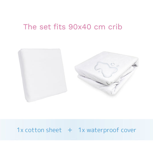 100% Cotton Jersey Fitted Sheet & Waterproof Mattress Protector Set