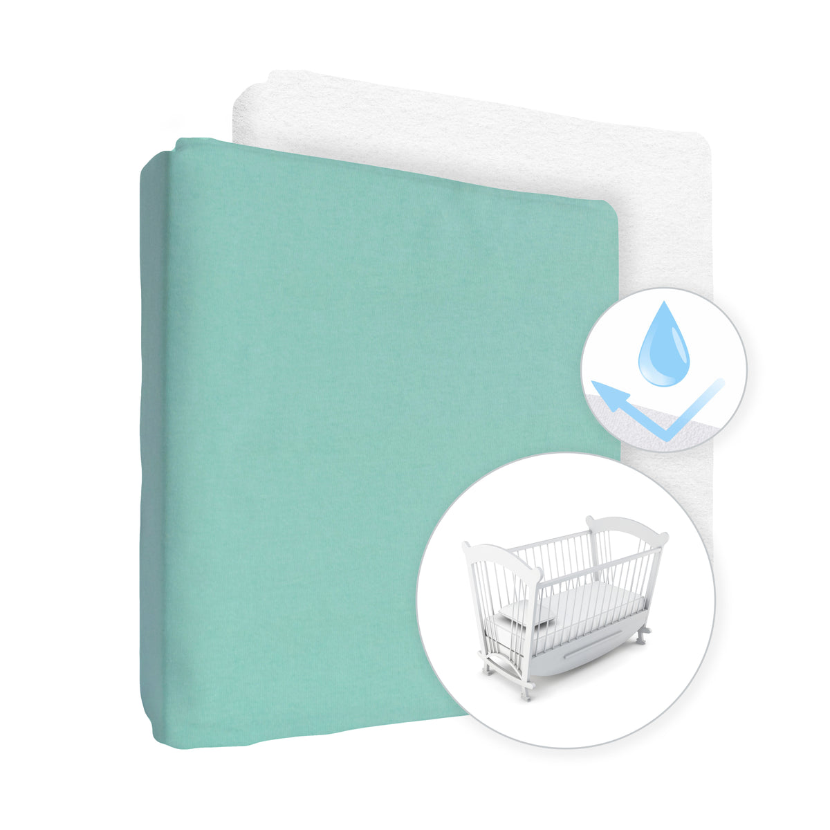 100% Cotton Jersey Fitted Sheet & Waterproof Mattress Protector Set