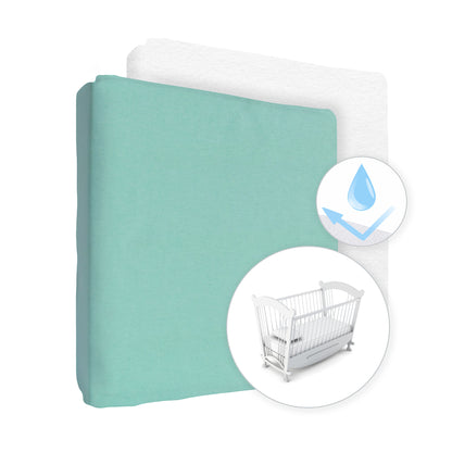 100% Cotton Jersey Fitted Sheet & Waterproof Mattress Protector Set
