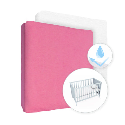 100% Cotton Jersey Fitted Sheet & Waterproof Mattress Protector Set