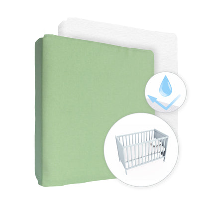 100% Cotton Jersey Fitted Sheet & Waterproof Mattress Protector Set