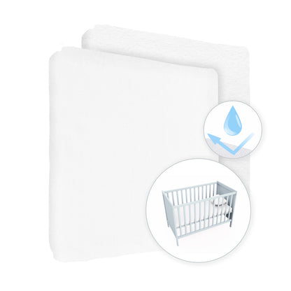 100% Cotton Jersey Fitted Sheet & Waterproof Mattress Protector Set