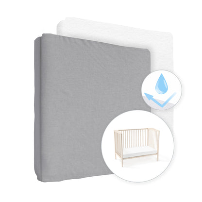 100% Cotton Jersey Fitted Sheet & Waterproof Mattress Protector Set
