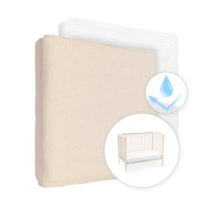 100% Cotton Jersey Fitted Sheet & Waterproof Mattress Protector Set