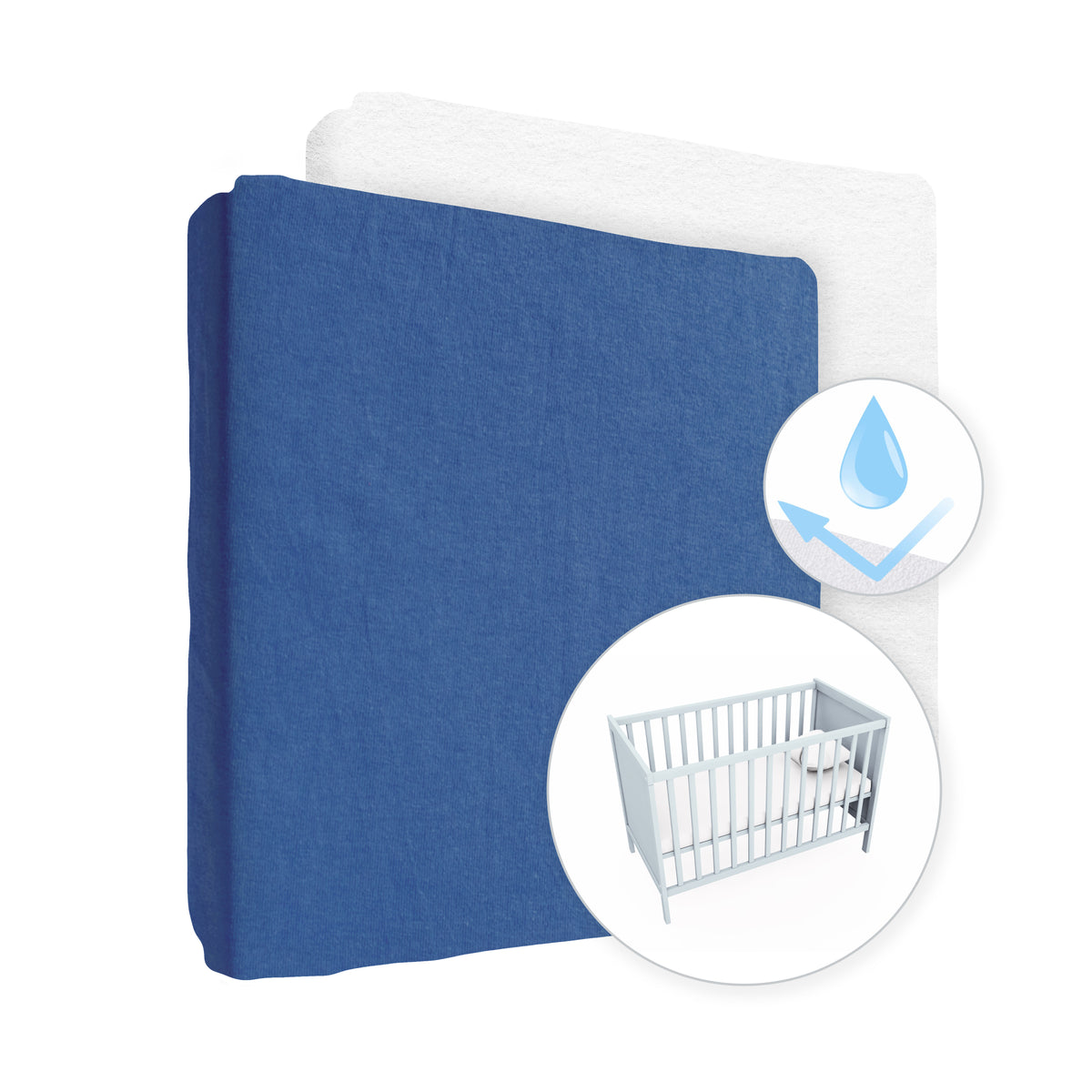 100% Cotton Jersey Fitted Sheet & Waterproof Mattress Protector Set